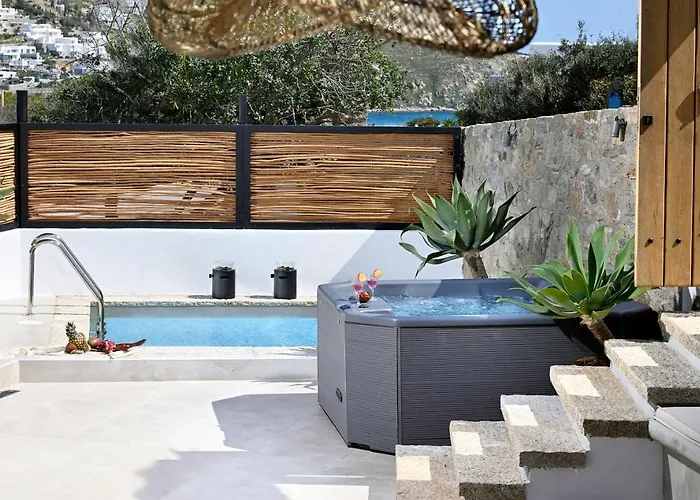 Mykonos Heaven - Sea View & Outdoor Hot Tub Villa Mykonos Town